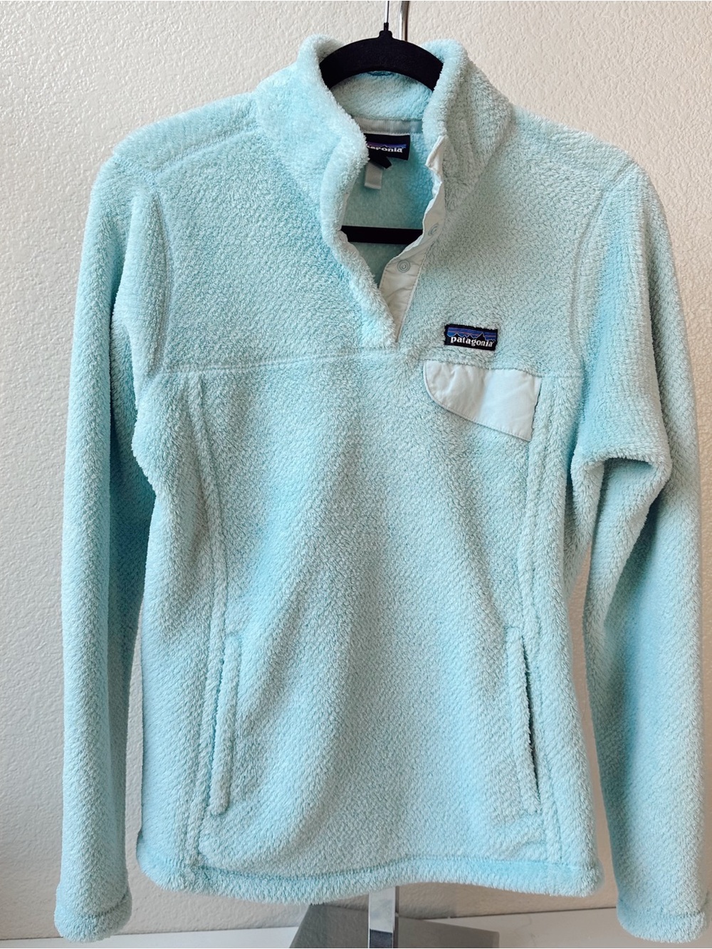 Patagonia Light Blue Fleece Snap-Top Pullover